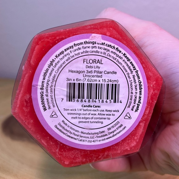 Debi Lilly Hexagon Pillar Candle - Picture 3 of 4